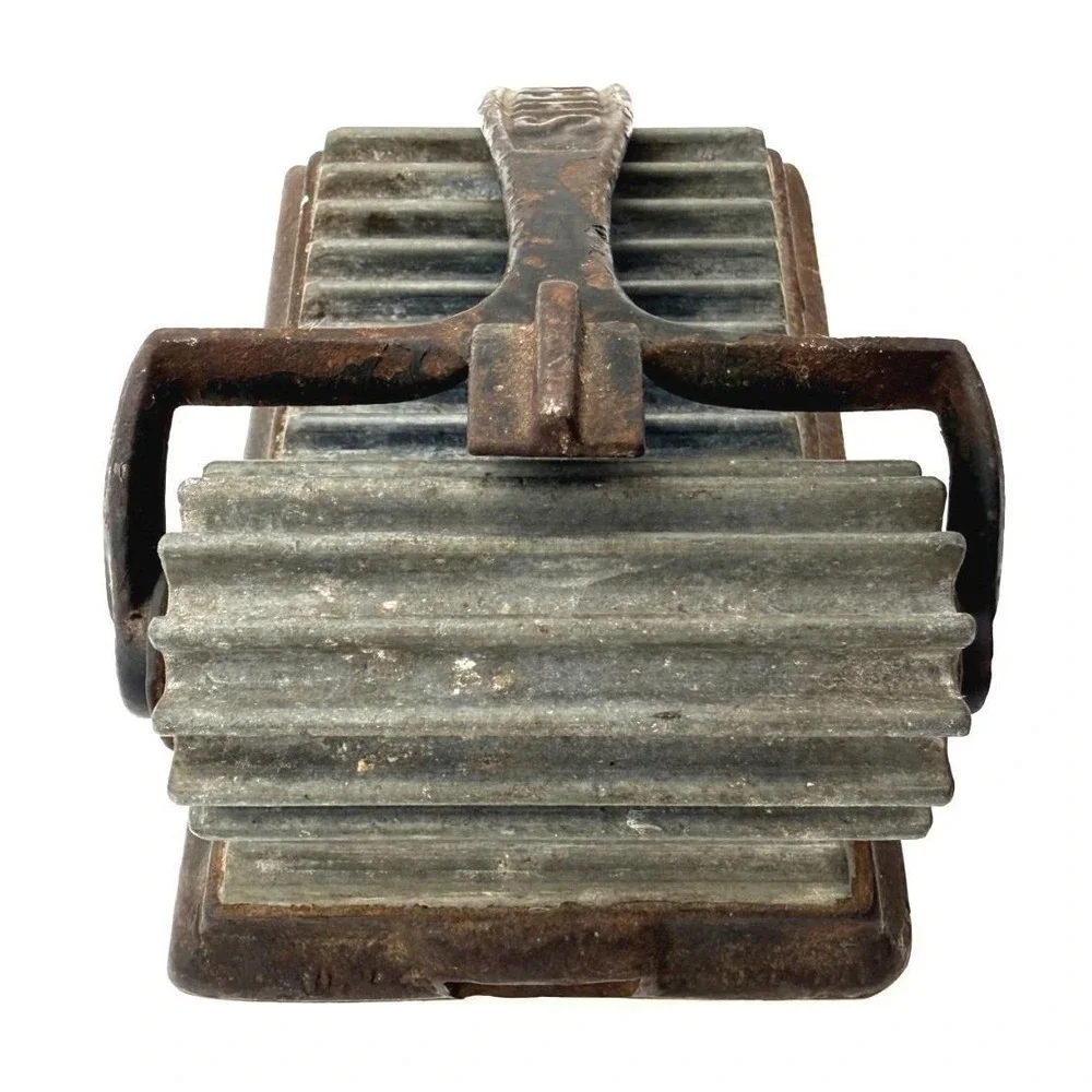 Antique Shepard (marked) Fluting Iron Roller with Lift Handle & Base c 1870-1900